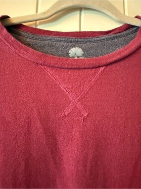 Men's Long Sleeve Tee in Maroon and Heather Gray 100% cotton